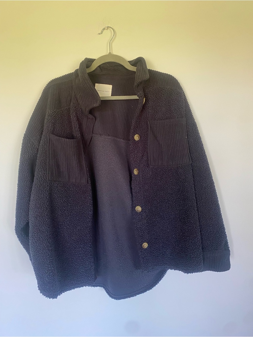 American Eagle Sweater Sherpa Button Jacket